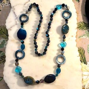Elegant Blue Beaded Necklace